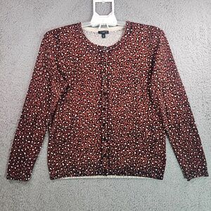 Talbots leopard button up cardigan SP